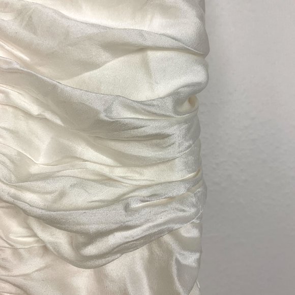 The Sei Strappy Ruched Silk Sleeveless Cocktail Mini Dress Ivory White 2 - Picture 11 of 12